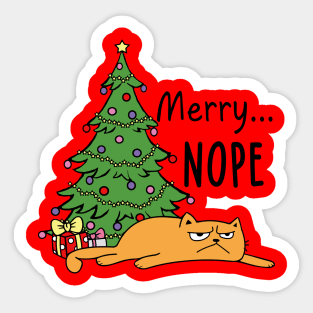 Merry Nope - Angry Cat Sticker